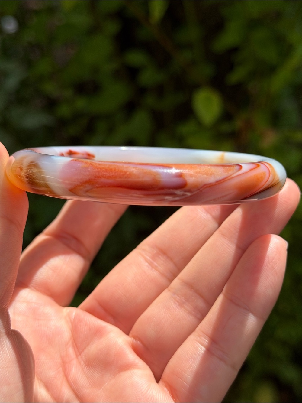 62mm inner diameter unique banded agate bangle 1746